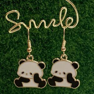 Panda Earring, Panda Bear Jewelry, Gift, Panda Jewelry, Silly Animal Earring